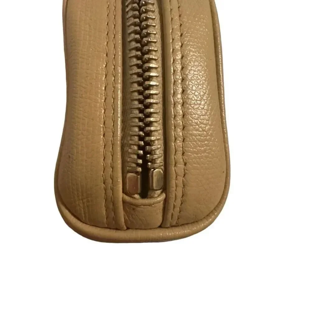 Chanel brown leather cosmetics bag